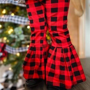 Buffalo plaid wide-leg bells